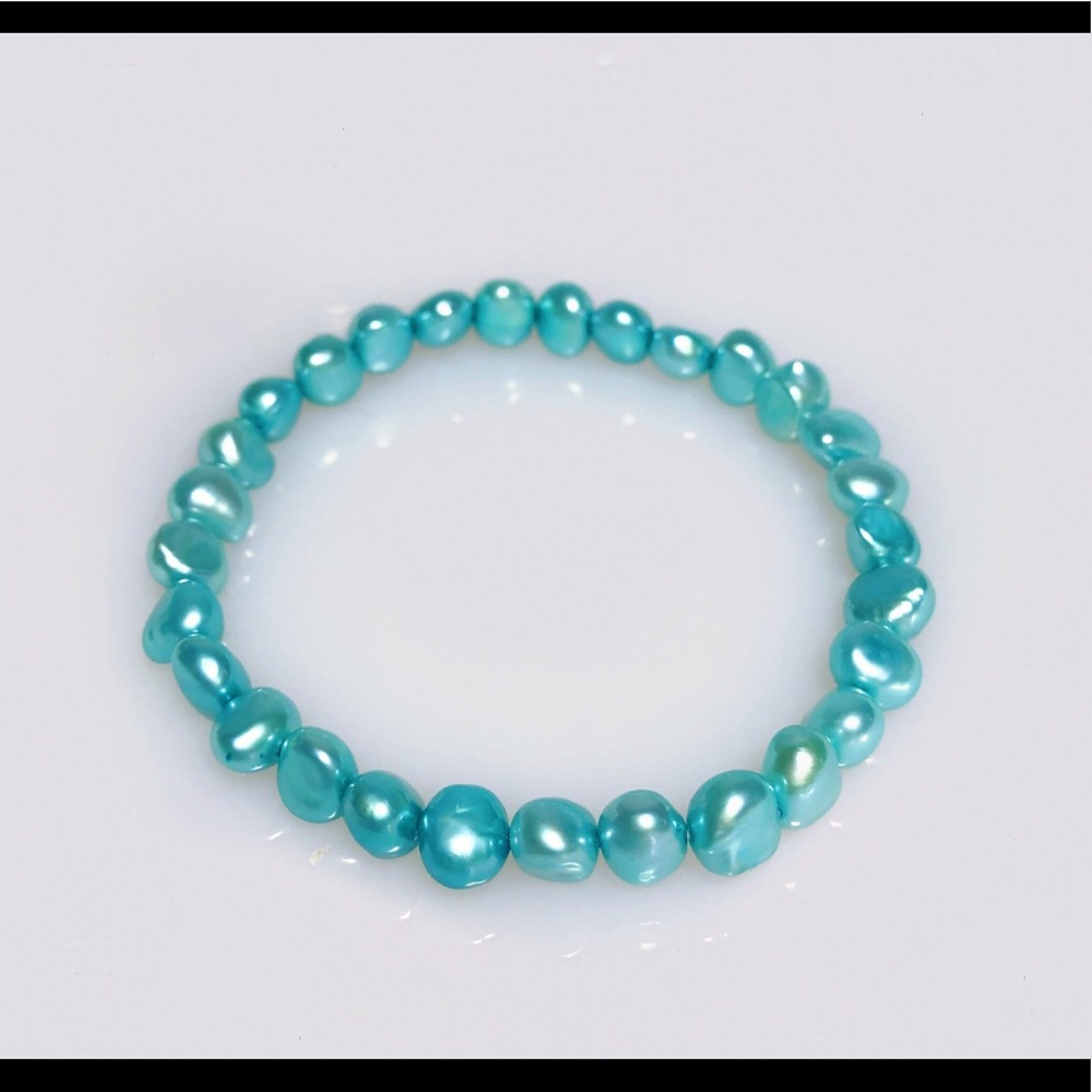 🔥4/$20Genuine freshwater dyed blue pearl bracelet
